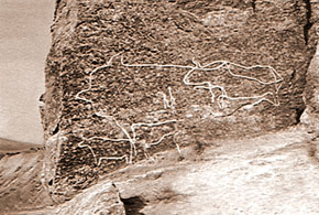 Gobustan: petroglyphs Including large fish