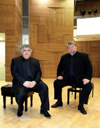Dmitry with Farhad Badalbeyli in Israel after a concert in March 2010