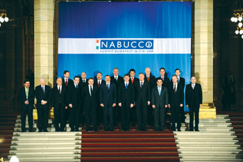 Leaders at the Nabucco summit on supplying gas from the Caspian basin to Europe