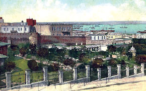 Baku, city garden and harbour, 1899