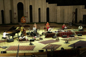 Shahin Novrasl, Alim Qasimov and Farqana with musicians at Baku´s Green Theatre