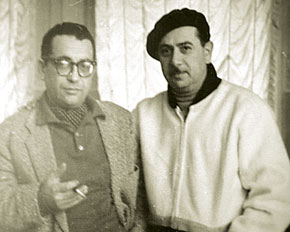 Tofiq Quliyev with his childhood friend Qara Qarayev, another prominent Azerbaijani composer and USSR Public Artist
