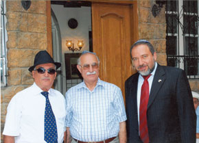 Left to right: Semyon Ikhiilov, Major-General Davud Ashurov and Avigdor Liberman, Deputy Prime Minister of Israel