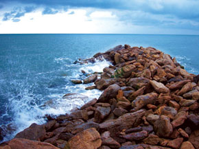 An autumn morning on the Caspian Sea