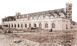 Construction of pump station housing. 1914. Photos of the Baku- Shollar water pipeline taken from the Azerbaijan State Photo archive