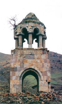 The general view of the Khamshivank monastery complex, X-XIII centuries, Beyuk Kara Murad village, Gederbek district