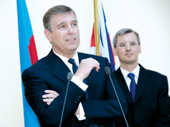 Prince Andrew and British Ambassador Laurie Bristow