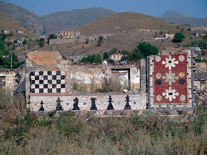 A view of the Azerbaijani territory occupied by Armenia. The Kelbajar museum, 2010
