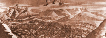 The panorama of Iravan castle (according to Zh.Shardan, 1672)