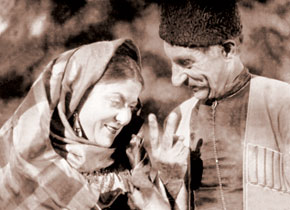 Scene from the film “Arshin Mal Alan”; starring A. Huseinzadeh, M. Kalantarli. 1945