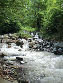 Kilsechay river in Oghuz region