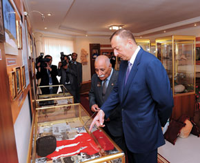 President Ilham Aliyev of Azerbaijan at the Museum of Longevity