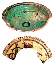 Early glazed pottery. 12th century