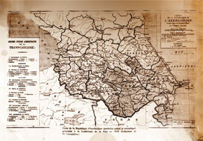 Map presented by the Azerbaijani delegation to the Paris Peace Conference. June 1919