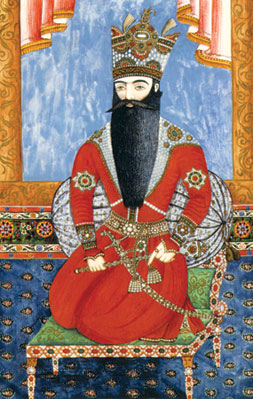 Mirza Qadim Irevani (1825-1875). Azerbaijan. Portrait of Fatali Shah. Paper, watercolour. 33×22.3