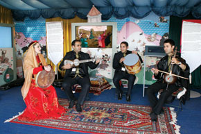 Ravana Arabova serenades visitors to the tent