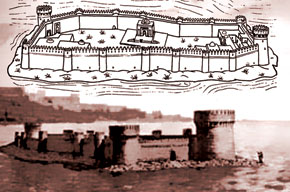 Bayil castle. Graphic illustration. Jafar Qiyasi