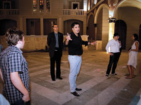 Steven Babbitt stares at Misha Saakashvili at ‘random’ Batumi meeting while bodyguard looks on, Georgia