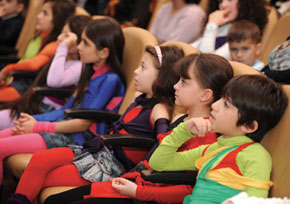 A young audience is captivated ….