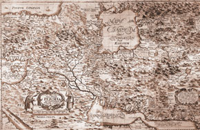 Map of the Caspian countries. 1636