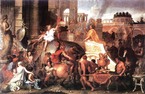Alexander the Great enters Babylon. About 1664