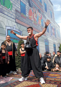 Zorkhana games at Novruz; feats of strength with the ‘gir’
