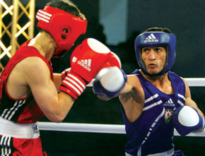 Shahin Imranov, medal winner at the European Championships and Athens Olympic Games, in action