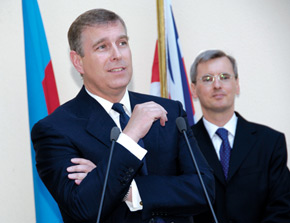 Prince Andrew and Laurie Bristow in Baku in June 2006