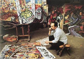 Togrul Narimanbayov in his studio