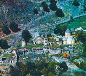 Khudavank, general view of the complex, Kalbajar District, 6th century