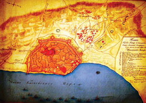 Map of old Baku, drawn by Russian military specialists, 1806