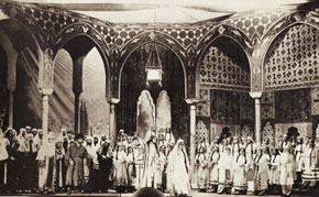 Scene from Leyli and Mejnun, 1938, Leyli - Heqiqet Rzayeva, Mejnun - Elovset Sadiqov 