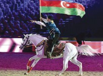 Karabakh Horses Perform before H.M. The Queen