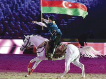 Karabakh Horses Perform before H.M. The Queen