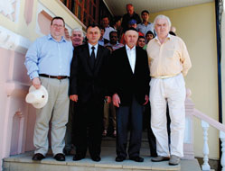 From left to right: Edward Lord, Member of the City of London Corporation and Deputy Chairman  of the Advisory Board of the European Azerbaijan Society; Sahib Mammadov, First Deputy of the Guba Region Executive Authority; Boris Semanduyev, Head of the religious community of Mountain Jews in Guba’s Red District;  Lord Laird, Chairman of the Advisory Board of the European Azerbaijan Society
