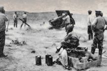 Dunsterforce gunners in action