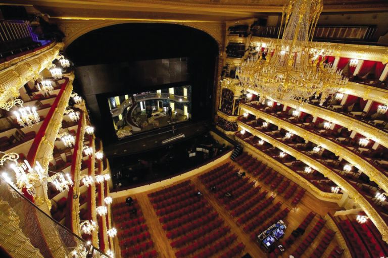 The auditorium and stage of the Bolshoi Theatre