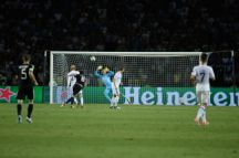 Qarabag midfielder Michel fires a shot on the Kobenhavn goal on 15 August. Photo: Azertaj