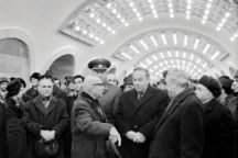 Then First Secretary of the Communist Party of Azerbaijan Heydar Aliyev at the opening of Nizami station on 31 December 1976. Photo: Azertaj