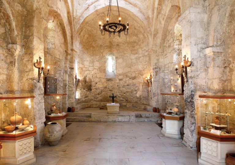 The interior of the Kish Church features a museum to Caucasian Albania